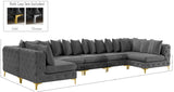 Tremblay Velvet Sectional Sofa - Luxurious Comfort with Modular Design & Gold Chrome Legs for Modern Homes