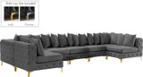 Tremblay Velvet Sectional Sofa - Luxurious Comfort with Modular Design & Gold Chrome Legs for Modern Homes