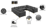 Tremblay Velvet Sectional Sofa - Luxurious Comfort with Modular Design & Gold Chrome Legs for Modern Homes