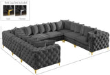 Tremblay Velvet Sectional Sofa - Luxurious Comfort with Modular Design & Gold Chrome Legs for Modern Homes