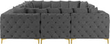 Tremblay Velvet Sectional Sofa - Luxurious Comfort with Modular Design & Gold Chrome Legs for Modern Homes