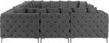 Tremblay Velvet Sectional Sofa - Luxurious Comfort with Modular Design & Gold Chrome Legs for Modern Homes