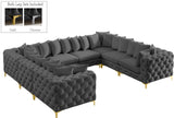 Tremblay Velvet Sectional Sofa - Luxurious Comfort with Modular Design & Gold Chrome Legs for Modern Homes