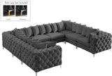 Tremblay Velvet Sectional Sofa - Luxurious Comfort with Modular Design & Gold Chrome Legs for Modern Homes