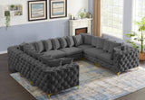 Tremblay Velvet Sectional Sofa - Luxurious Comfort with Modular Design & Gold Chrome Legs for Modern Homes
