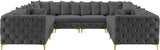 Tremblay Velvet Sectional Sofa - Luxurious Comfort with Modular Design & Gold Chrome Legs for Modern Homes