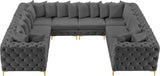 Tremblay Velvet Sectional Sofa - Luxurious Comfort with Modular Design & Gold Chrome Legs for Modern Homes