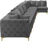 Tremblay Velvet Sectional Sofa - Luxurious Comfort with Modular Design & Gold Chrome Legs for Modern Homes