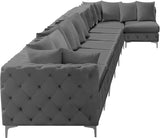 Tremblay Velvet Sectional Sofa - Luxurious Comfort with Modular Design & Gold Chrome Legs for Modern Homes