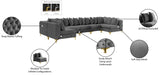 Tremblay Velvet Sectional Sofa - Luxurious Comfort with Modular Design & Gold Chrome Legs for Modern Homes