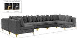 Tremblay Velvet Sectional Sofa - Luxurious Comfort with Modular Design & Gold Chrome Legs for Modern Homes