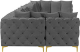 Tremblay Velvet Sectional Sofa - Luxurious Comfort with Modular Design & Gold Chrome Legs for Modern Homes