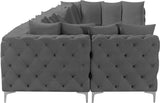 Tremblay Velvet Sectional Sofa - Luxurious Comfort with Modular Design & Gold Chrome Legs for Modern Homes