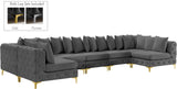Tremblay Velvet Sectional Sofa - Luxurious Comfort with Modular Design & Gold Chrome Legs for Modern Homes