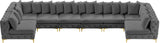 Tremblay Velvet Sectional Sofa - Luxurious Comfort with Modular Design & Gold Chrome Legs for Modern Homes