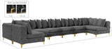 Tremblay Velvet Sectional Sofa - Luxurious Comfort with Modular Design & Gold Chrome Legs for Modern Homes