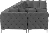 Tremblay Velvet Sectional Sofa - Luxurious Comfort with Modular Design & Gold Chrome Legs for Modern Homes