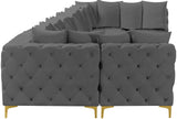 Tremblay Velvet Sectional Sofa - Luxurious Comfort with Modular Design & Gold Chrome Legs for Modern Homes