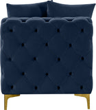 Tremblay Contemporary Armless Chair with Deep Button Tufting and Stylish Modular Gold & Chrome Legs