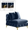 Tremblay Contemporary Armless Chair with Deep Button Tufting and Stylish Modular Gold & Chrome Legs
