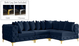 Tremblay Velvet Modular Sectional Sofa with Deep Tufting & Gold Chrome Legs for Modern Living Spaces