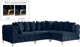 Tremblay Velvet Modular Sectional Sofa with Deep Tufting & Gold Chrome Legs for Modern Living Spaces