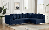 Tremblay Velvet Modular Sectional Sofa with Deep Tufting & Gold Chrome Legs for Modern Living Spaces