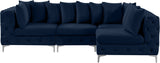 Tremblay Velvet Modular Sectional Sofa with Deep Tufting & Gold Chrome Legs for Modern Living Spaces