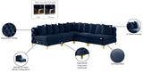 Tremblay Velvet Modular Sectional Sofa with Deep Tufting & Gold Chrome Legs for Modern Living Spaces