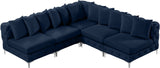 Tremblay Velvet Modular Sectional Sofa with Deep Tufting & Gold Chrome Legs for Modern Living Spaces