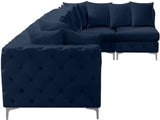 Tremblay Velvet Modular Sectional Sofa with Deep Tufting & Gold Chrome Legs for Modern Living Spaces