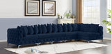 Tremblay Velvet Modular Sectional Sofa with Deep Tufting & Gold Chrome Legs for Modern Living Spaces