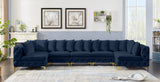 Tremblay Velvet Modular Sectional Sofa with Deep Tufting & Gold Chrome Legs for Modern Living Spaces