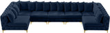 Tremblay Velvet Modular Sectional Sofa with Deep Tufting & Gold Chrome Legs for Modern Living Spaces