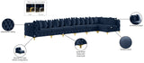 Tremblay Velvet Modular Sectional Sofa with Deep Tufting & Gold Chrome Legs for Modern Living Spaces