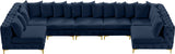 Tremblay Velvet Modular Sectional Sofa with Deep Tufting & Gold Chrome Legs for Modern Living Spaces