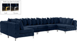 Tremblay Velvet Modular Sectional Sofa with Deep Tufting & Gold Chrome Legs for Modern Living Spaces