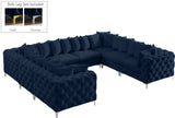 Tremblay Velvet Modular Sectional Sofa with Deep Tufting & Gold Chrome Legs for Modern Living Spaces