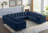 Tremblay Velvet Modular Sectional Sofa with Deep Tufting & Gold Chrome Legs for Modern Living Spaces