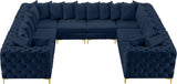 Tremblay Velvet Modular Sectional Sofa with Deep Tufting & Gold Chrome Legs for Modern Living Spaces