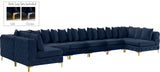Tremblay Velvet Modular Sectional Sofa with Deep Tufting & Gold Chrome Legs for Modern Living Spaces