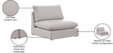 Mackenzie Contemporary Armless Chair with Elegant Linen Fabric, Modular Design for Versatile Spaces