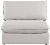 Mackenzie Contemporary Armless Chair with Elegant Linen Fabric, Modular Design for Versatile Spaces