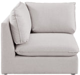 Mackenzie Corner Chair – Elegant Linen Textured Upholstery for Contemporary Living Spaces