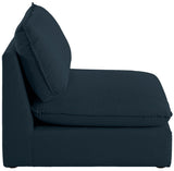 Mackenzie Contemporary Armless Chair with Elegant Linen Fabric, Modular Design for Versatile Spaces