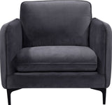 Poppy Black Velvet Chair - Luxurious Contemporary Design with Plush Support & Stylish Matte Legs