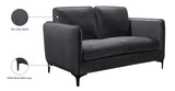 Poppy Black Velvet Loveseat - Luxurious Contemporary Design with Plush Support and Stylish Legs