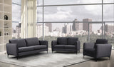Poppy Black Velvet Loveseat - Luxurious Contemporary Design with Plush Support and Stylish Legs
