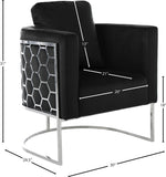 Casa Velvet Contemporary Chair – Modern Design with Soft Upholstery and Stylish Honeycomb Frame