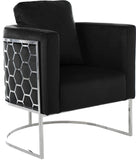 Casa Velvet Contemporary Chair – Modern Design with Soft Upholstery and Stylish Honeycomb Frame